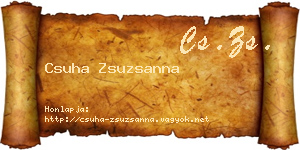 Csuha Zsuzsanna névjegykártya